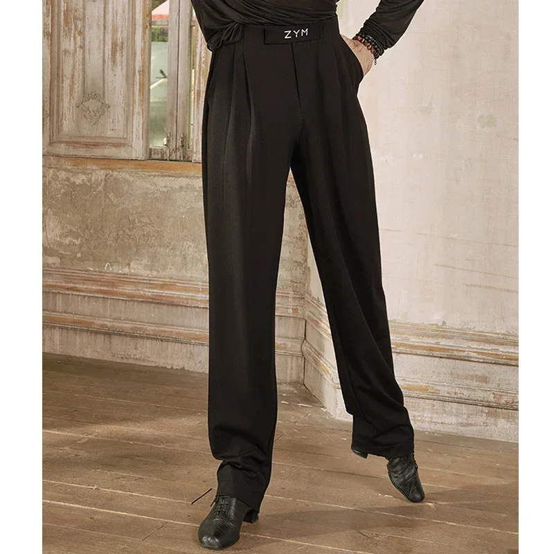 الرجال اللاتينية الرقص السراويل الكبار الذكور تشا تشا رومبا قاعة الرقص الملابس المنافسة الملابس فضفاضة ممارسة السراويل ZYM