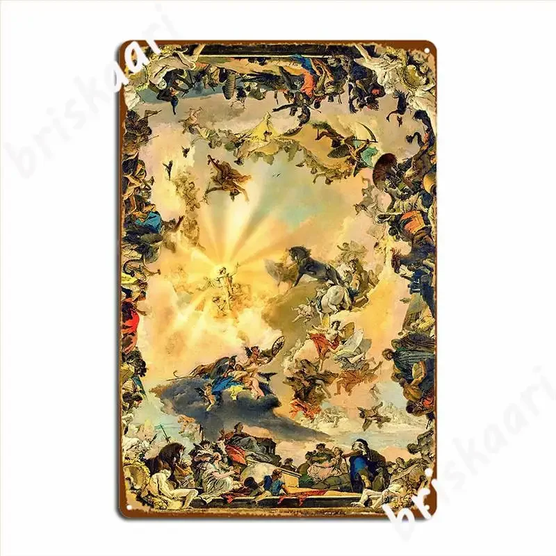 Allegory Of The Planets And Continents Metal Plaque Poster Retro Living Room Pub Plates Tin Sign Poster