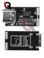 PD2.0 3.0 5V-20V 5A DC Voltage No Welding Type-C DC Laptop Motor LED Light Charging Module PD Fast Charger Decoy 24mm*13mm