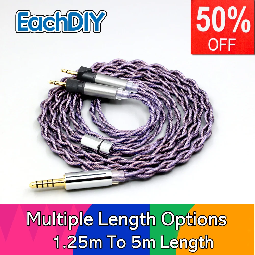 

Type2 1.8mm 140 cores litz 7N OCC Earphone Cable For Abyss Diana v2 phi TC X1226lite 1:1 headphone pin LN008500