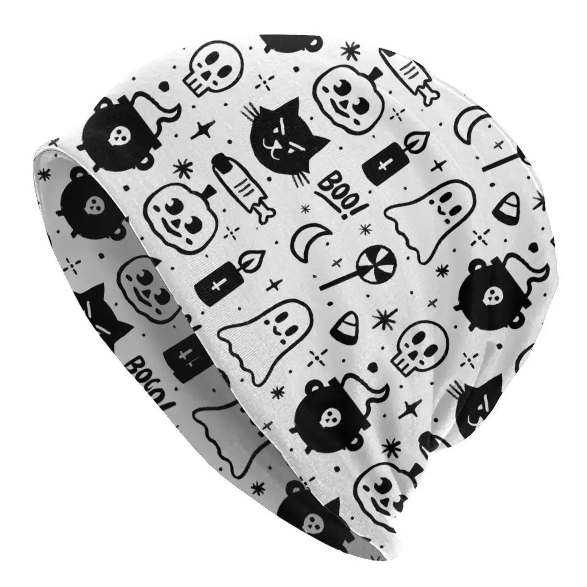 Halloween Skullies Beanies Outdoor Hats Ghost Cat Thin Bonnet Special Caps Men Women's Earmuffs