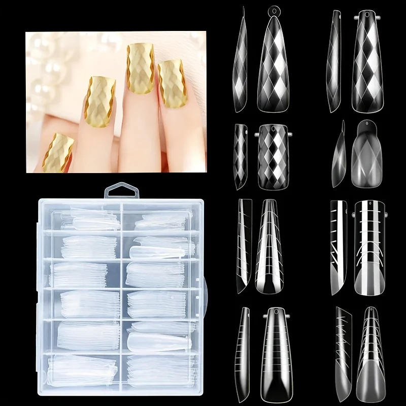TP 120Pcs/Box Matte Nail Dual Forms For UV Gel Quick Building Mold Dual Form Top Mold False Nail Tips
