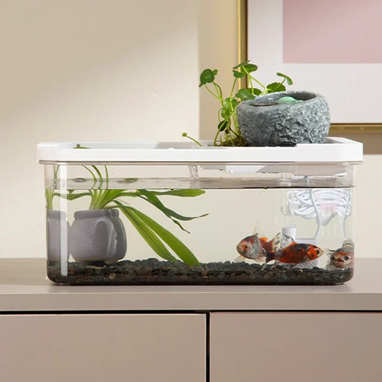 Relaxlines Wholesale usb Aquariums Mini Fish Tank Office Table Led Lighting Small Aquarium Acrylic Fish Tank