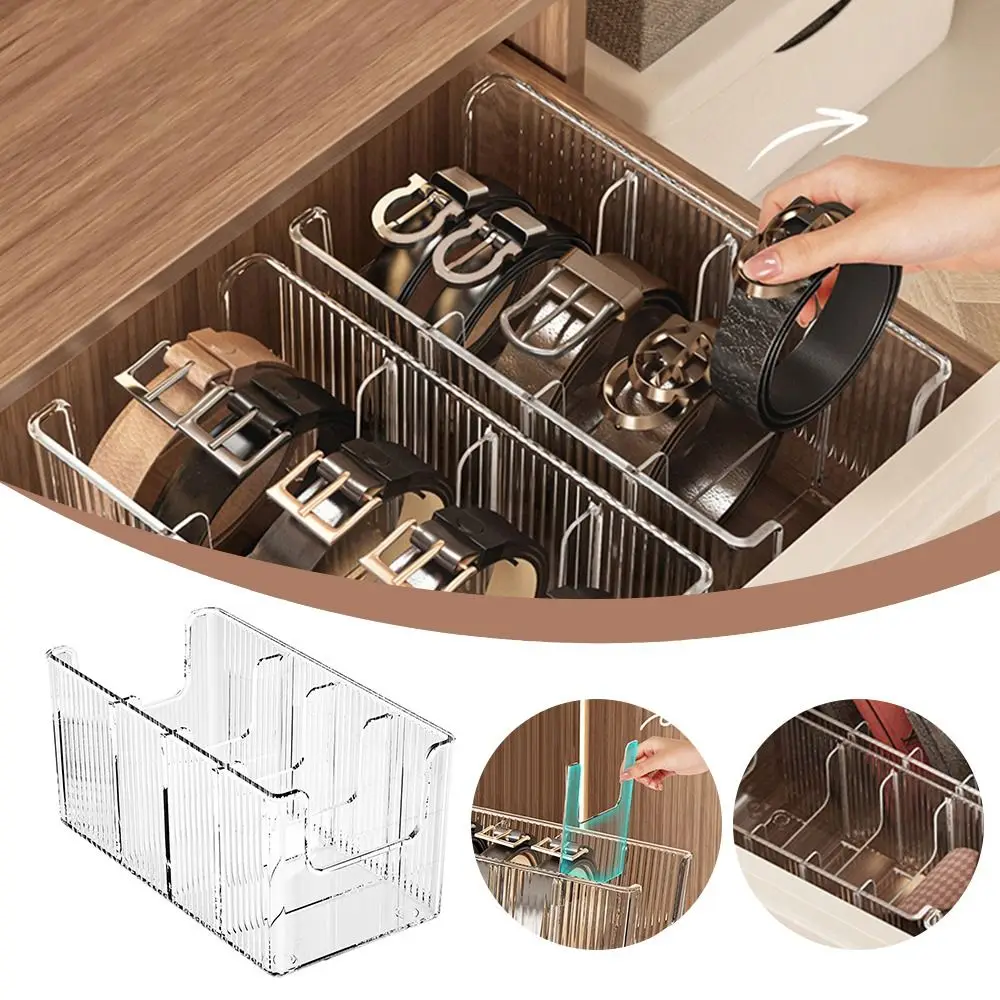 

Новый прозрачный поясной ящик для хранения со съемной сеткой, акриловый органайзер для шарфа на талии, большая вместительная перегородка, витрина