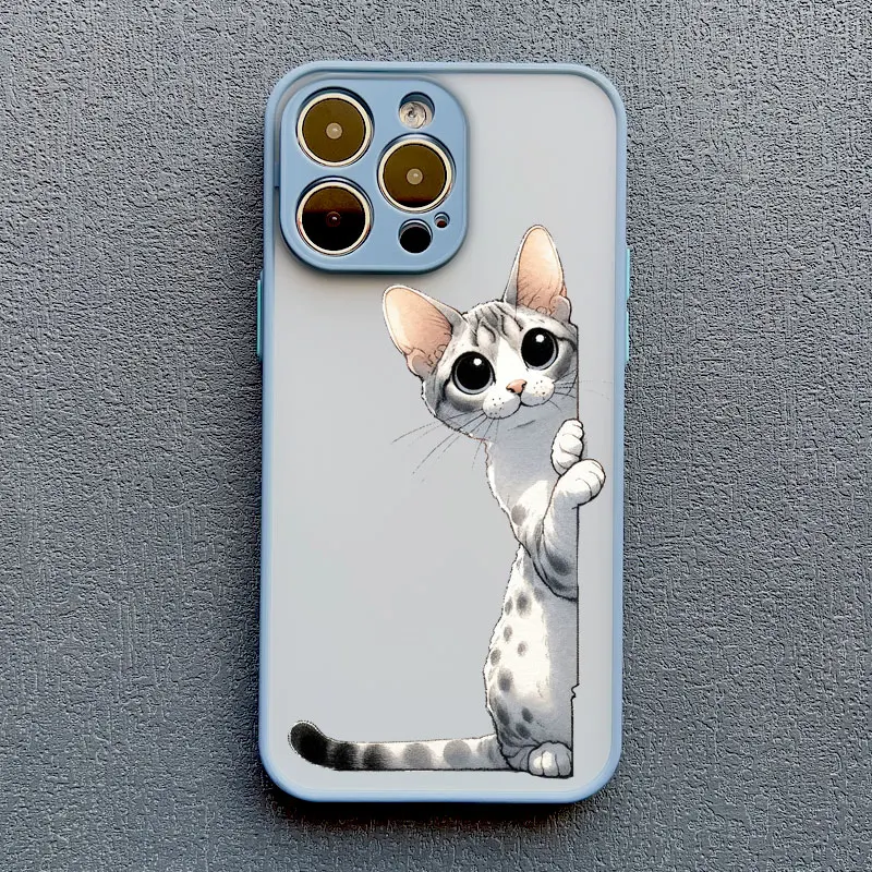 Freche Kätzchen Lustige Katzen-Kunst Handyhülle für iPhone 16 11 12 13 14 17 Pro Max 15 14 16 Plus X XR XS Stoßfeste Rückabdeckung Schutzhülle – Detail 4