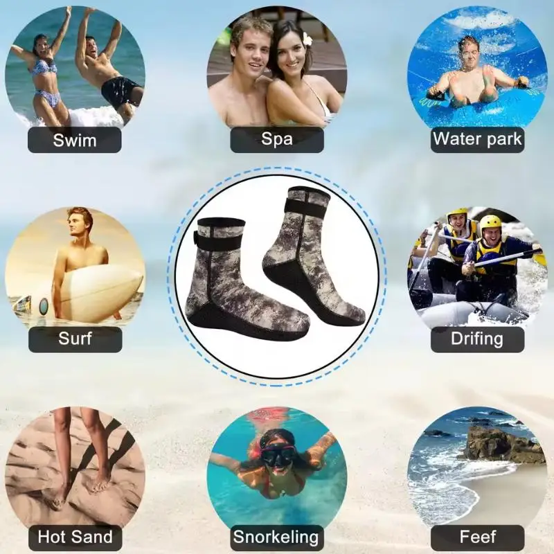 

Новые 3-миллиметровые неопреновые носки для дайвинга, противоскользящие, для гидрокостюма, обувь для плавания, защита от песка, для пляжного волейбола, плавания и водных видов спорта