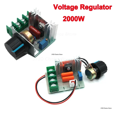 Voltage Regulator 2000 Watt AC 50 - 220 Volt Dimmer SCR Power Regulator Motor Speed Controller Home Improvement Regulators 2000W