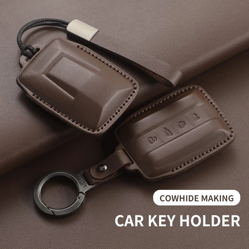 

Leather Car Remote Key Case Keychain Cover for Great Wall GWM WEY TANK 300 500 Tank300 Tank500