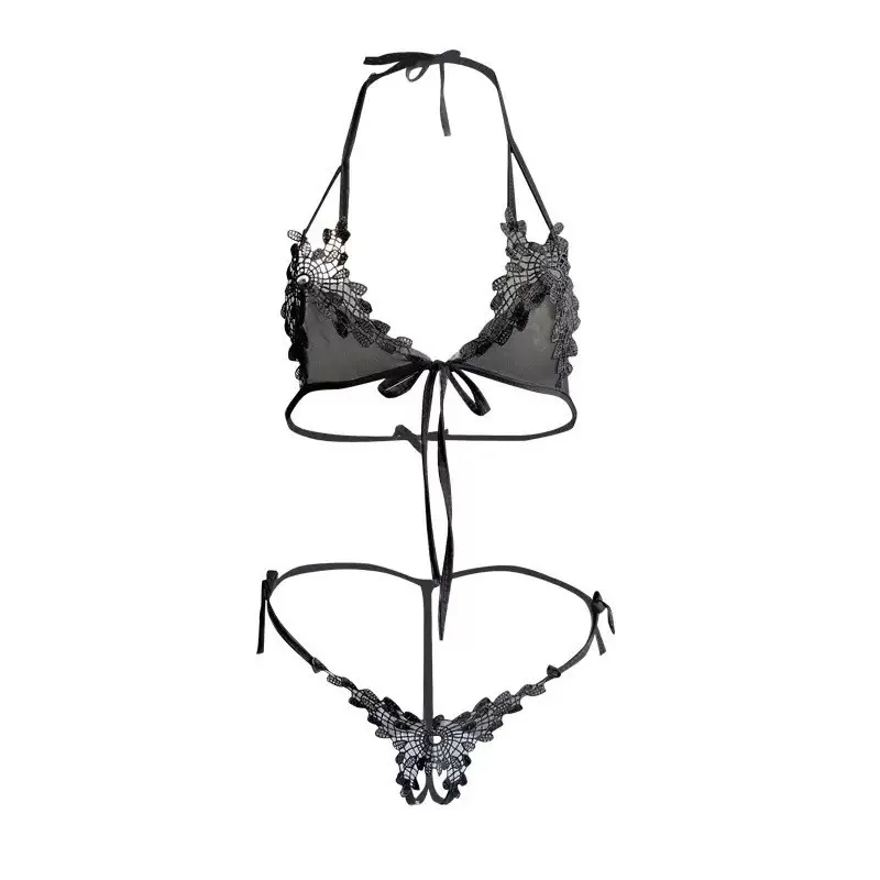 Women sexy Fancy Underwear Set Lingerie Beautiful Exotic set Sexy lace See-through pajamas Lingerie Bra panty set adjustable - Image 5
