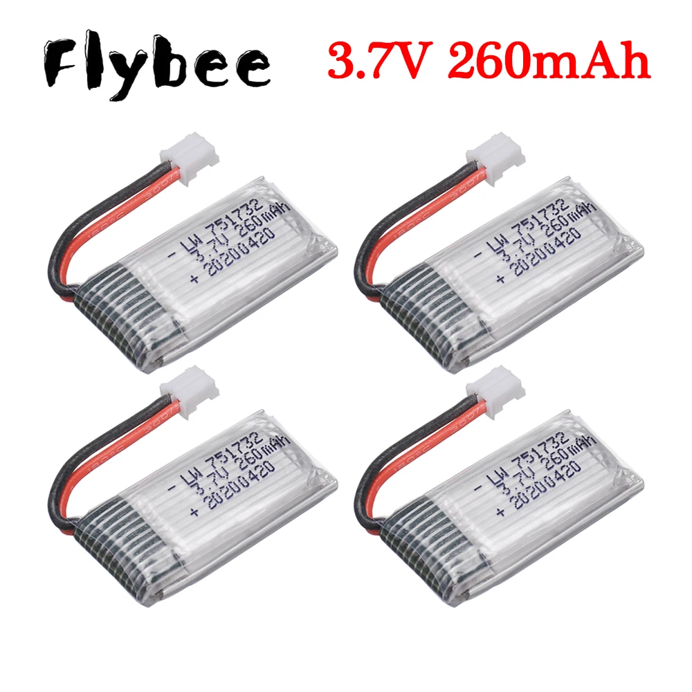 H36 battery 3.7V 260mAh Lipo Battery For E010 E011 E012 E013 Drone Furibee F36 RC Quadcopter Parts 3.7V Drone Battery 1-10pcs