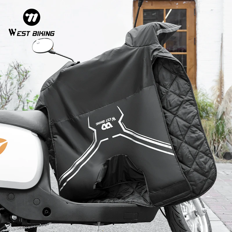 

WEST BIKING Motorcycle Scooter Windshield Pad Windproof Electric Vehicle Cover Waterproof Warm Heightened Neck Protection