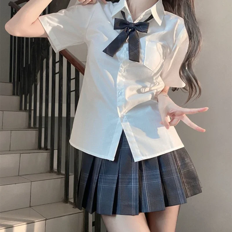 

Japanese Fashion JK Shirts Women Summer Basic Harajuku All-match Lolita Solid Kawaii Blusas Fashion Tops Sweet Chic Lady Slim