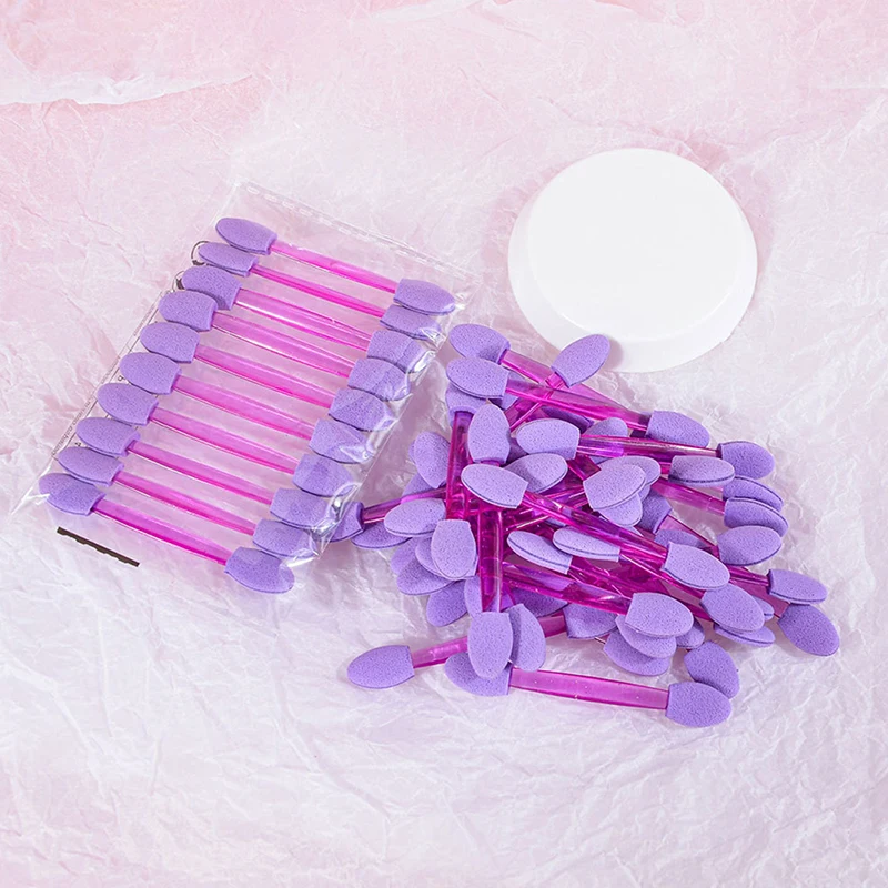 Dual Sided Sombra Esponja Aplicadores, descartável Holográfica, Chrome Mirror, Nail Powder Brush, Nail Art Tools, 10Pcs