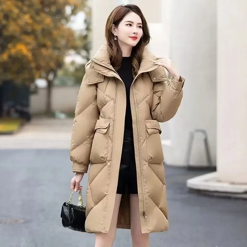 Winter Jacket Women\'s Parkas Puffer Coat 2023 New Long Down Snow Jackets Female Hooded Waterproof Cotton Padded Parka Outerwear