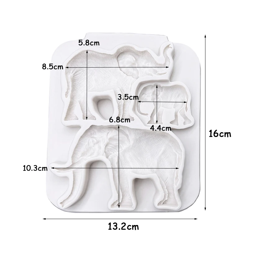 3D Jungle Animals Giraffe/Lion/Elephant Silicone Mold Fondant Chocolate Mould Cake Decorating Tools DIY Clay Model Bakeware