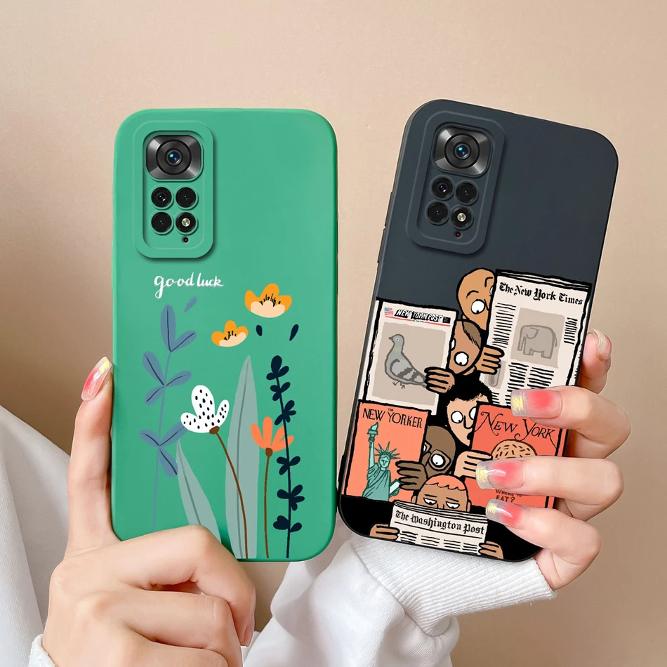 Case For Xiaomi Redmi Note 11S 4G 5G Bear Soft Liquid Silicone Full Protection Anti Choc Back Cover For Redmi Note11S 11 S Funda