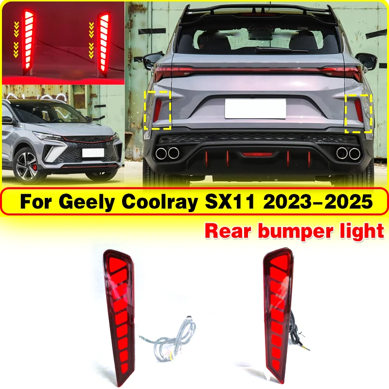 

For Geely Coolray SX11 2023 2024 2025 Automotive rear bumper light assembly LED flow light model exterior modification parts