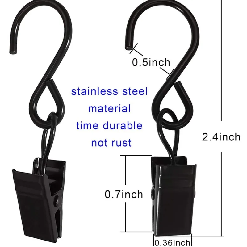 Stainless Steel Black Wire Clip S Clips Clamp Metal Holder Hanging Photos Drapes Replacement New 10-100PCS Curtain Photos Decor