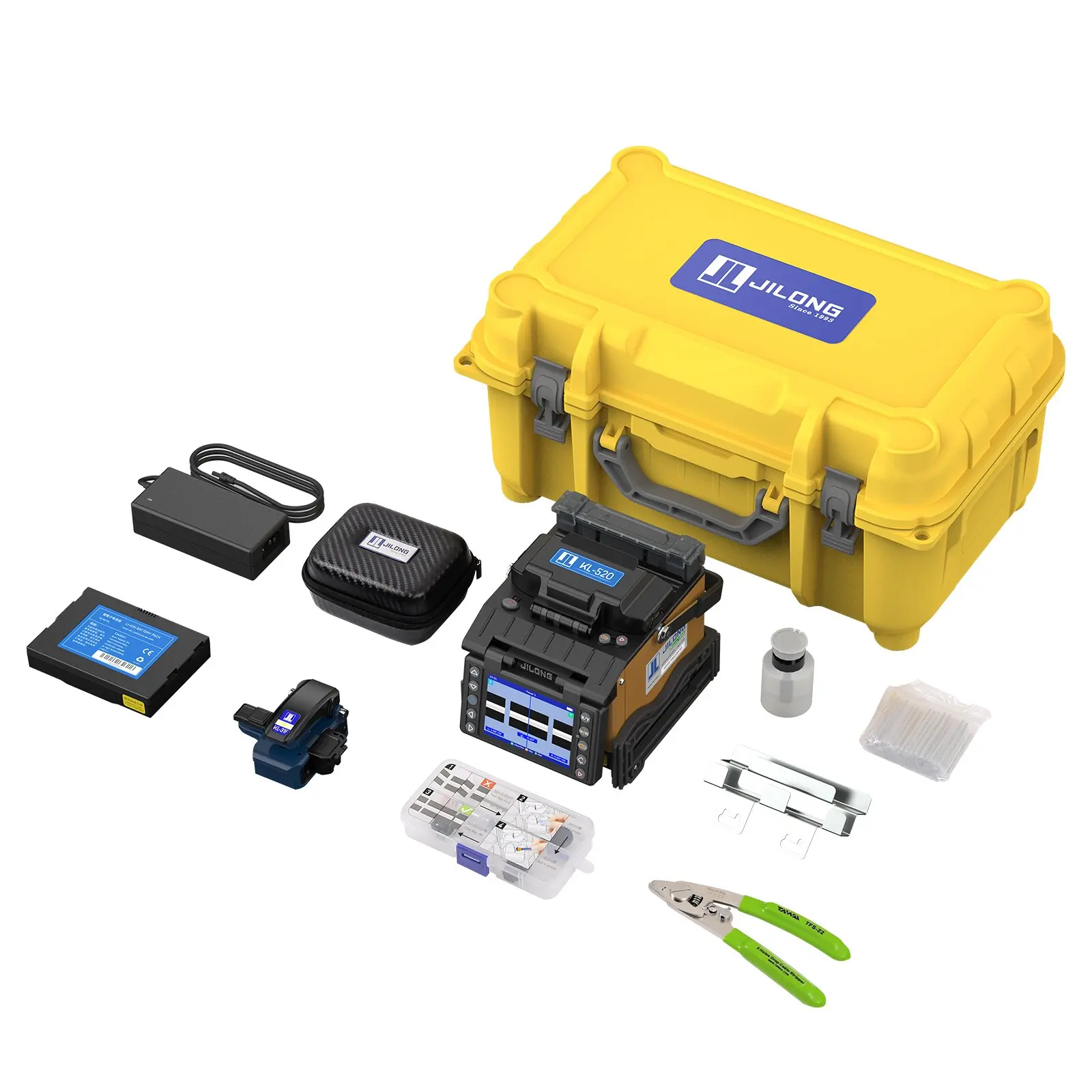 JILONG-Fiber Optic Fusion Splicer, 4 Motors KL-520 Fiber Splicing Machine, 8S Splicer Time ,18s Heating Time,3 Years Warranty