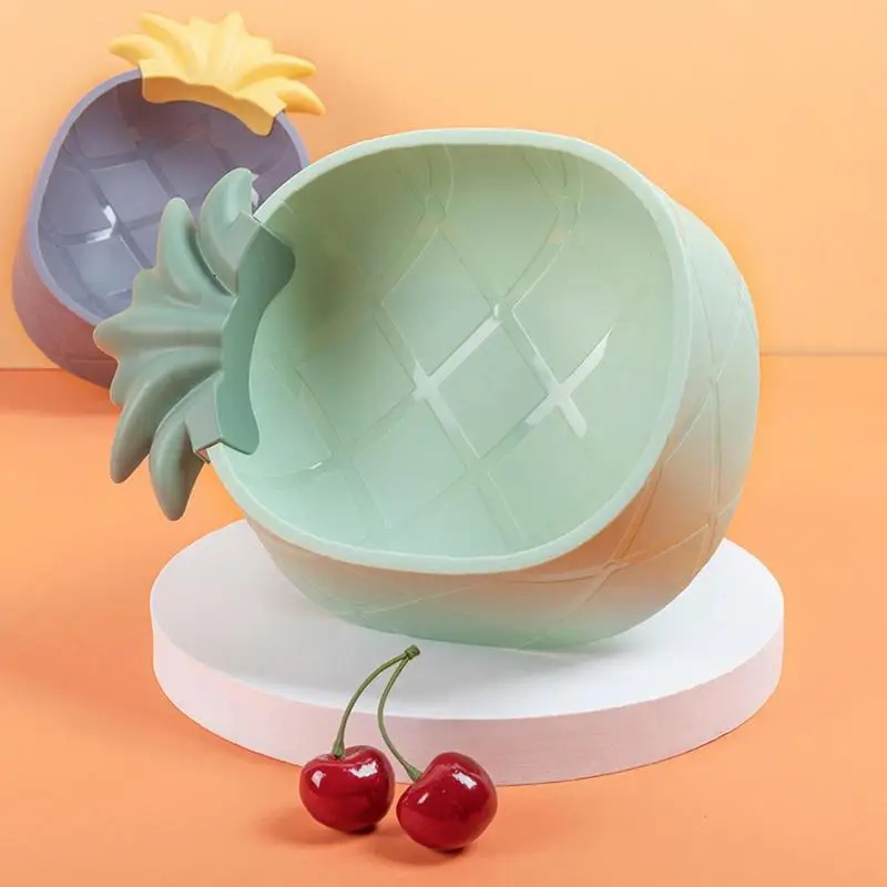 Kedi besleme kaseleri Ananas Şekli Pet su kaseleri Anti Kusma Köpek Kedi Temel Kase Pet Köpek Maması Besleyici Tavşan Düz Yüzlü Kediler