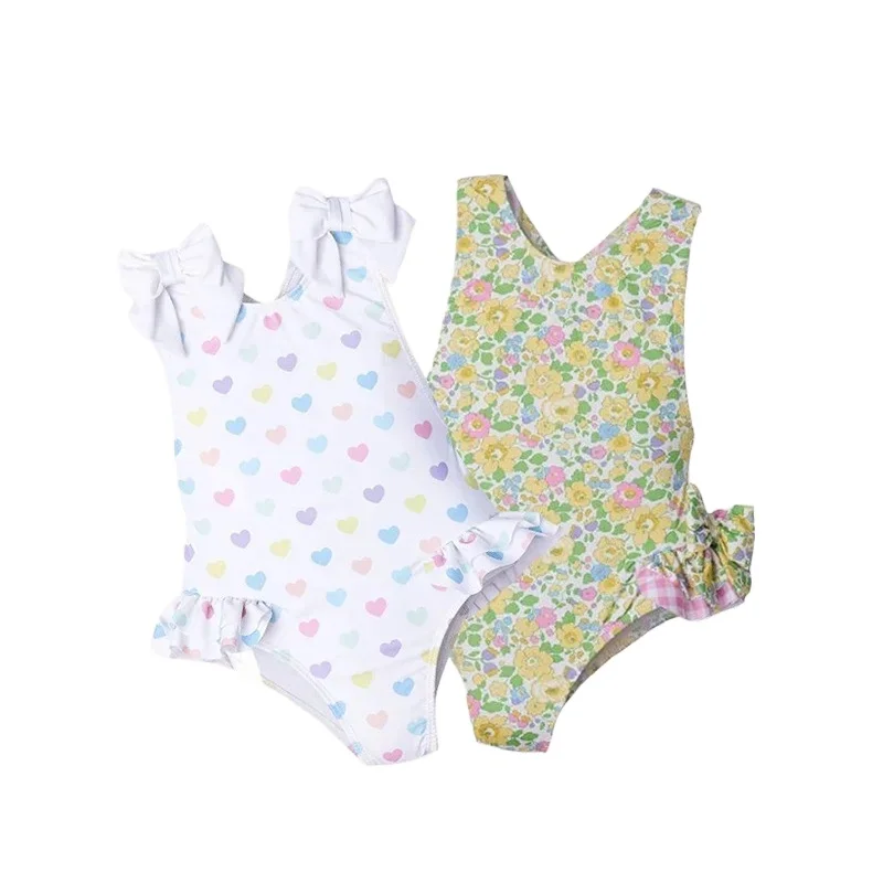 2023 Children\'s Swimsuits Fashion Lace One-pieces Swimwears Lovely Sunscreen Baby Girl Swimwear Swimsuit for Girls Bikinis Mayo