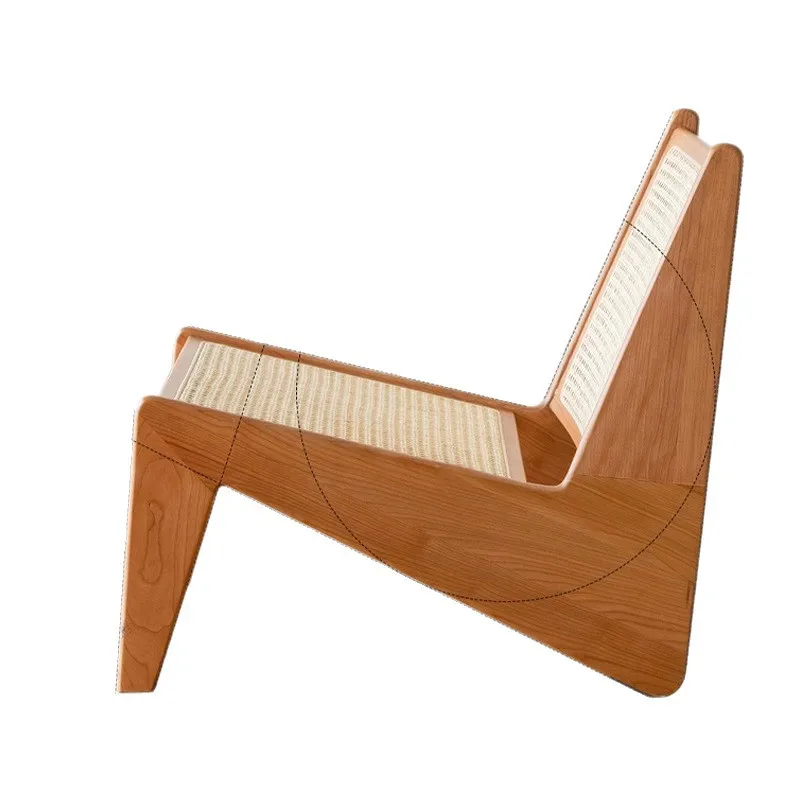Nordic solid wood rattan chair, leisure balcony, homestay, Japanese lazy rattan chair