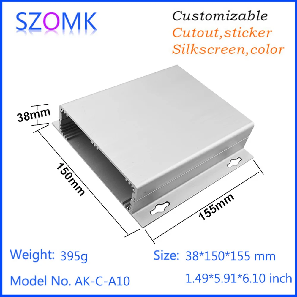 

4Pieces szomk aluminum electrical cabinet 38*150*155mm electronics switch box aluminum extruded junction box