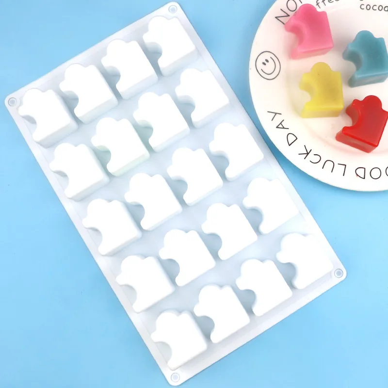 20-hole Puzzle Silicone Chocolate Mold DIY Baking Pudding Mousse Environmental Protection Cake Mold Kitchen Accessories Tools