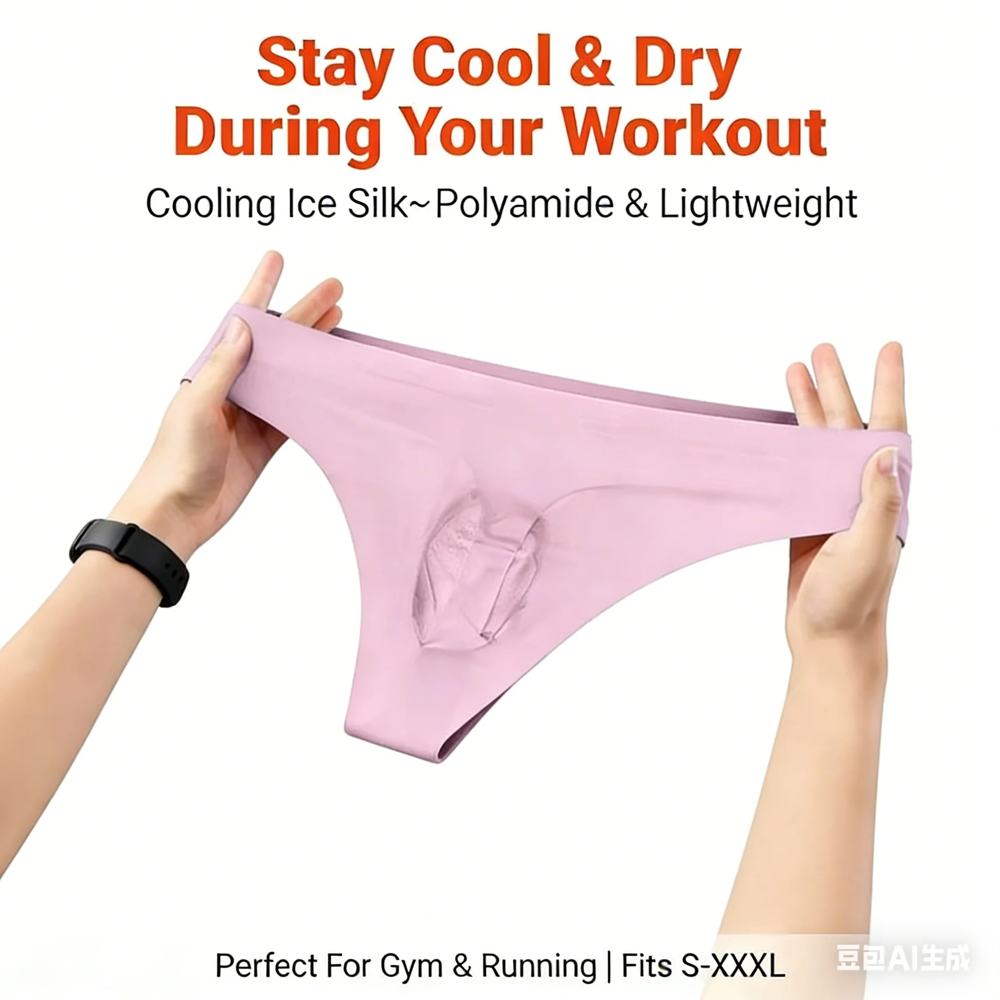 1 Piece Sexy Men's Ice Silk Thong - Nylon Smooth U-Pouch Design, Sweat-Wicking Soft Casual Daily Men Underwear Men's G-String