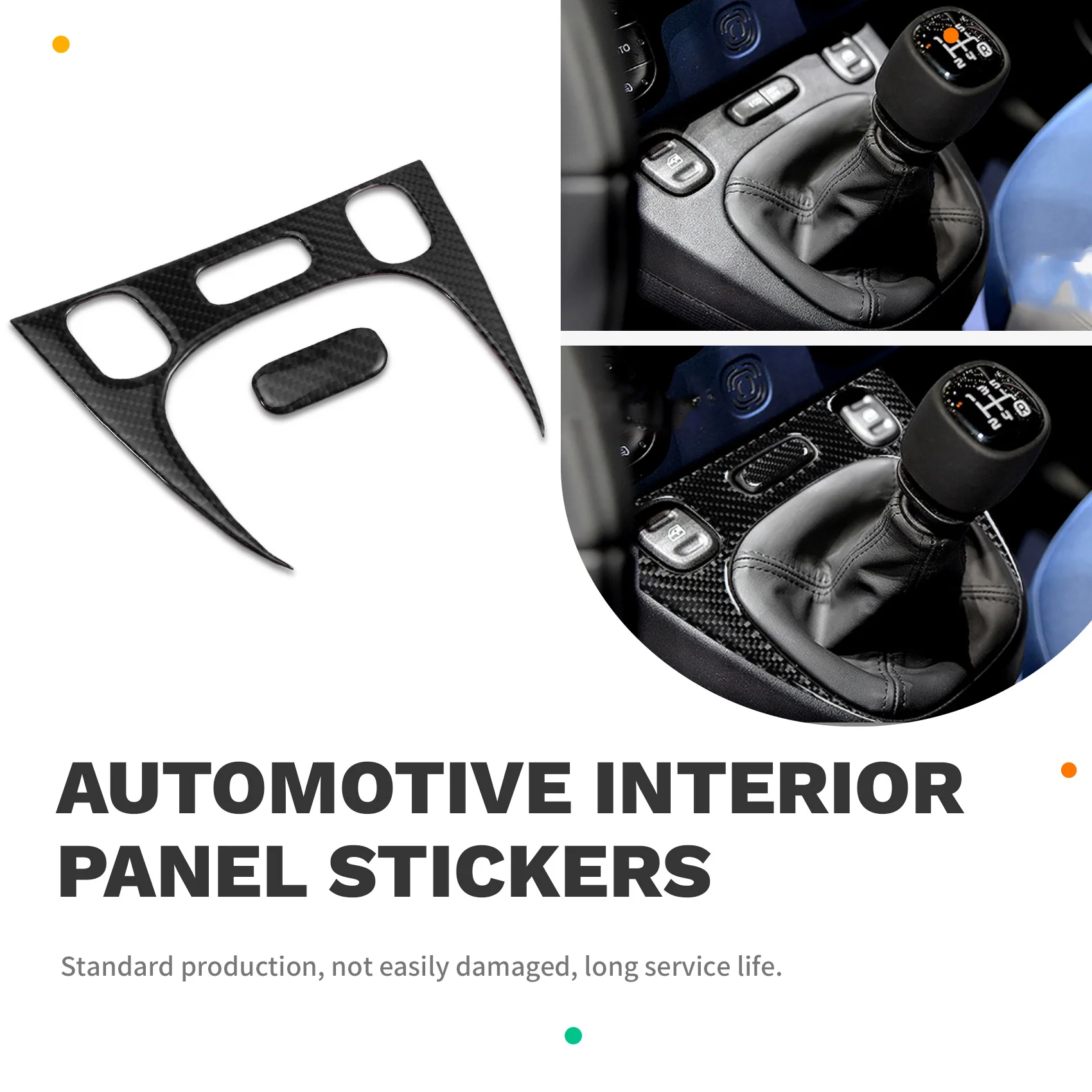 Super Sale Real Soft Carbon Fiber Sticker Car Gear Shift Interior Panel for Fiat Panda 169 319 2013-2024