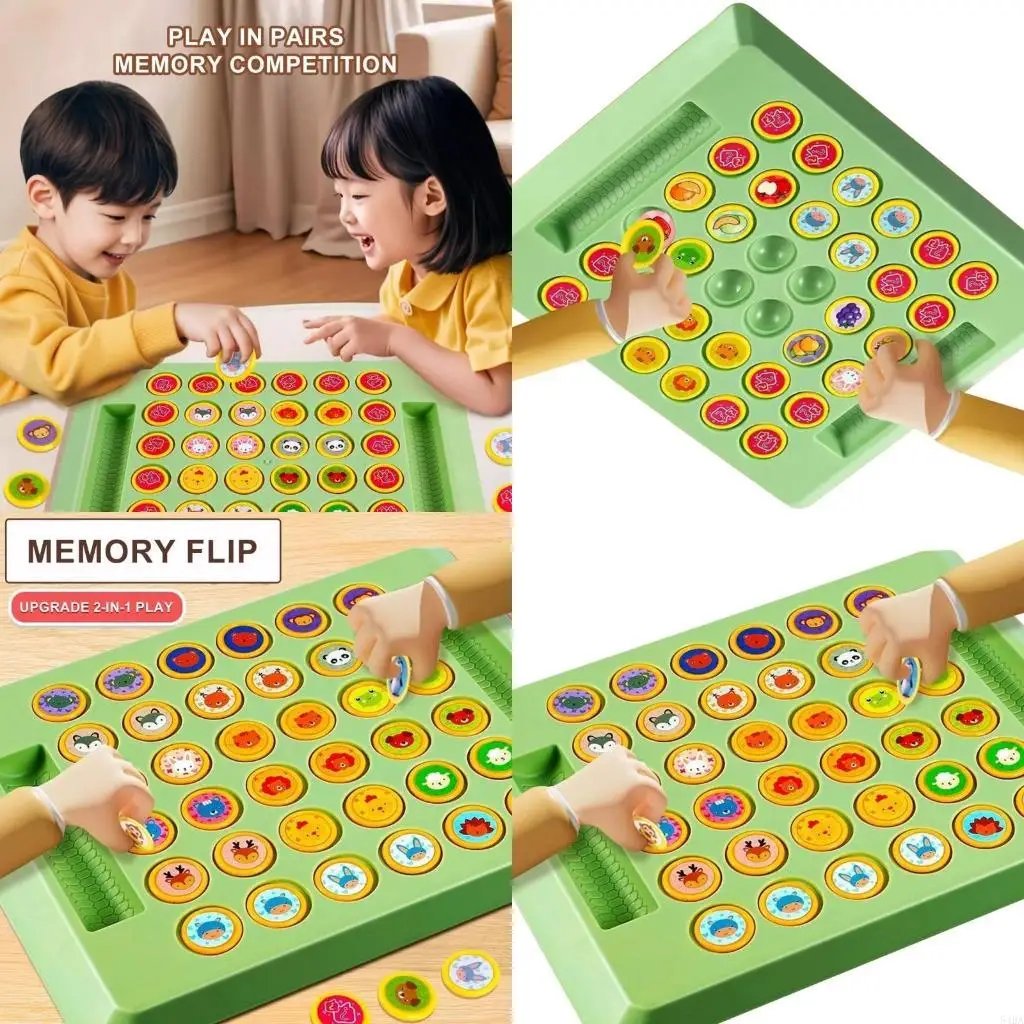 54DA الذاكرة مطابقة أرواق لعب الحيوان/الفاكهة الوجه الشطرنج مطابقة بطاقة لعبة تعليمية إشراك مهارات الذاكرة لعبة للأطفال #1