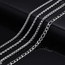 Vnox 2/3/4/5szt Bransoletki dla mężczyzn i kobiet, Nigdy nie blaknie Zestaw biżuterii bransoletki unisex, prosty kubański łańcuszek Figaro Rpe Box Snake Chain