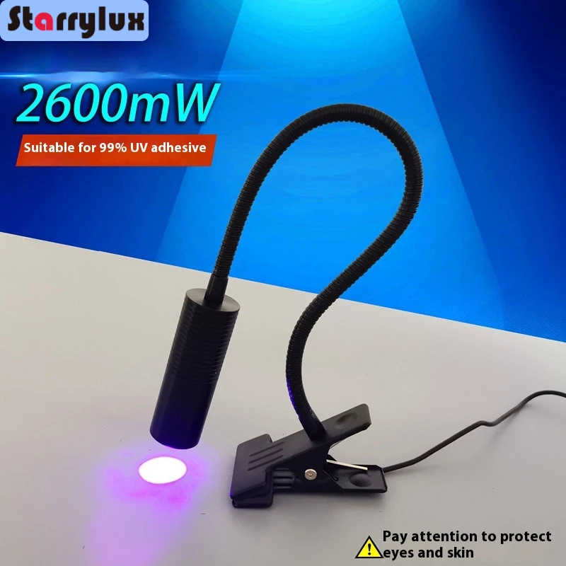 10W LED UV Spot Curing Lamp (395nm/365nm/405nm) for UV Glue, Resin & Ink – 2600mW/cm², 10mm Spot, AC90-240V