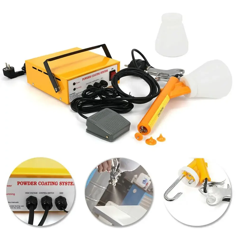 220V 25N/S Portable Electrostatic Powder Coating System Paint Spray Gun PC03-5 DIY Spraying Machine Metal Workpiece