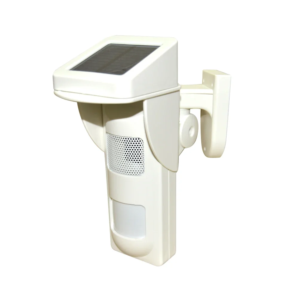 1Pcs DIY Voice Recorder Outdoor PIR Motion Sensor With Remote Waterproof Solar Infrared Detector 433mhz Wireless Support System