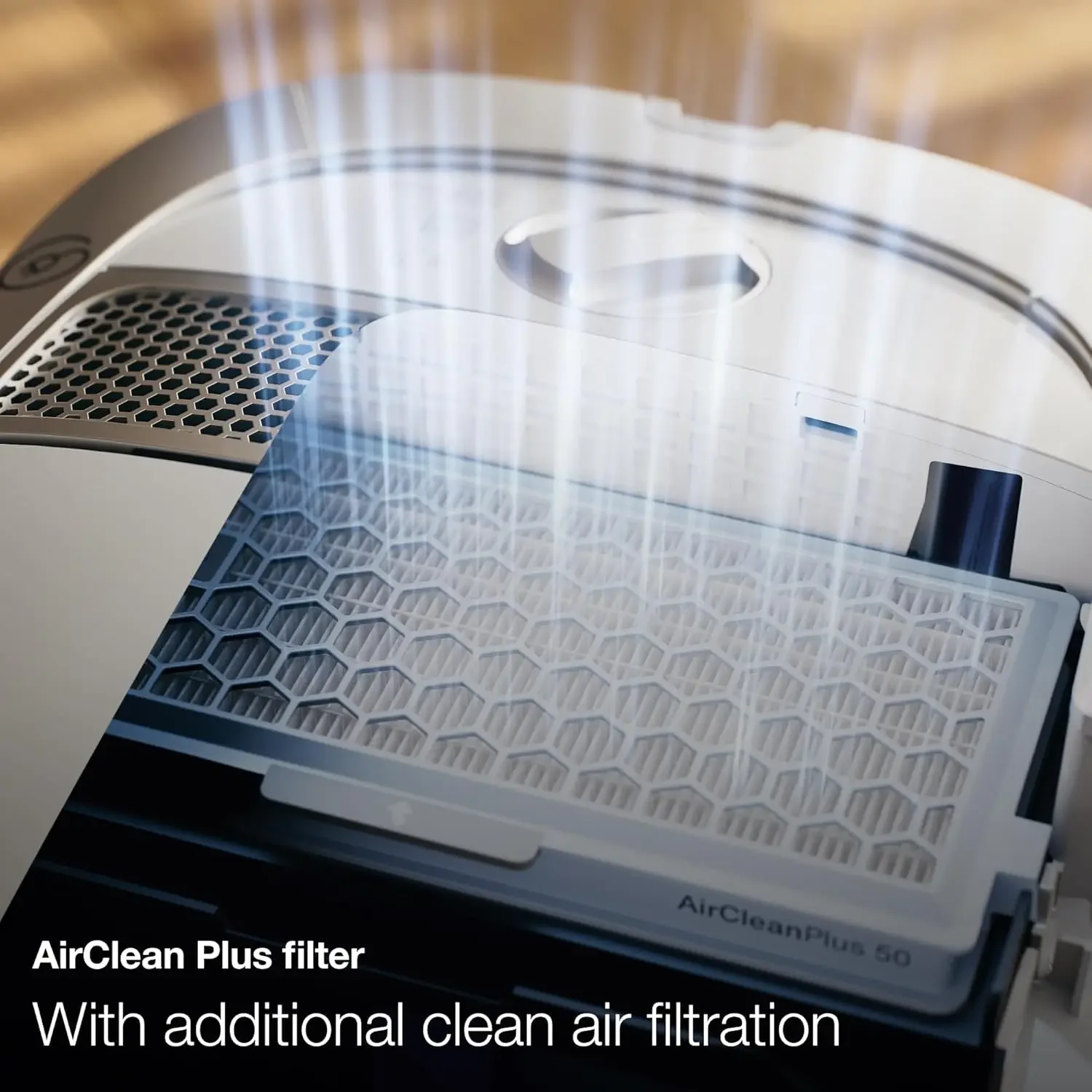 Aspirapolvere compatto in puro sacchetto C1 con elevata potenza di aspirazione, progettato per pavimenti duri e moquette a pelo basso, bianco loto