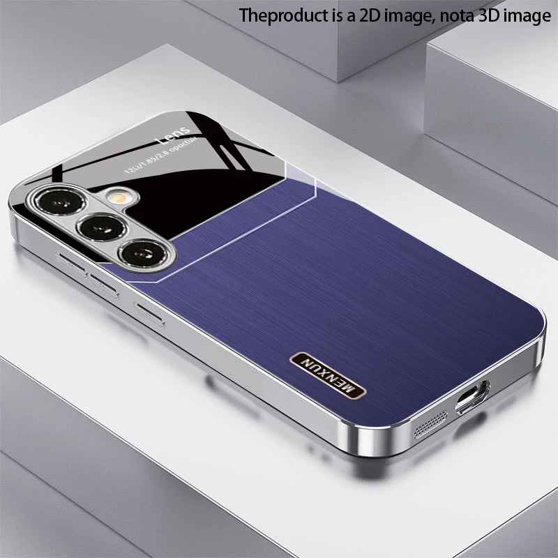Tibetan Blue Pattern 2D Phone Case for Samsung S26 S25 S24 S23 S22 S21 S20 A56 A36 A16 - Glass Protective Cover