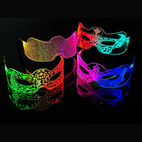 Halloween Cool Half Face Mask Colorful Changeable  Eyewear For Men Women Luminous LED Mask Flashing Glasses For Rave Halloween