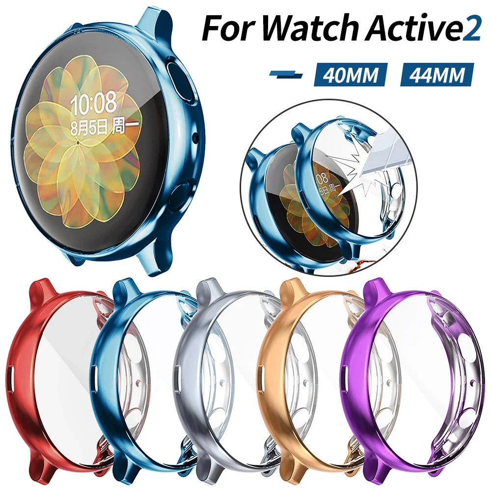 Case For Samsung Galaxy watch active 2/active 1 40mm 44mm bumper full coverage TPU silicone Screen smart watch protector cover