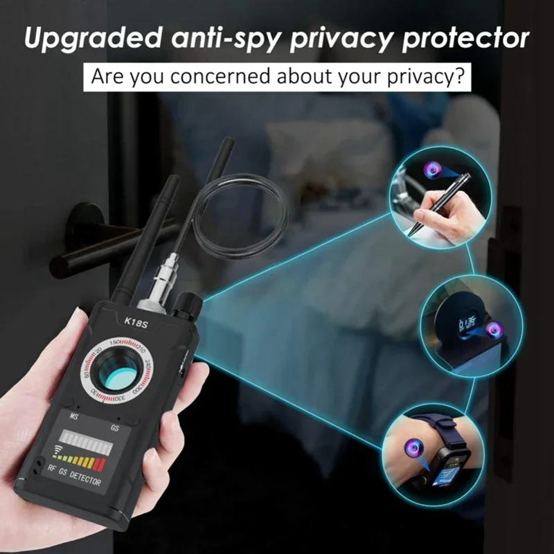 K18S Multifuncional Detector De Câmera Reversa, Anti Monitoramento GPS Signal RF Tracker, Dispositivo De Escuta Encoberta