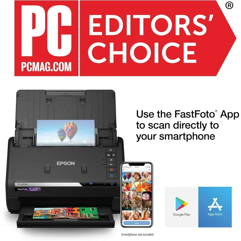 Epson FastFoto Wireless High-Speed Photo and Document Scanning System, Black