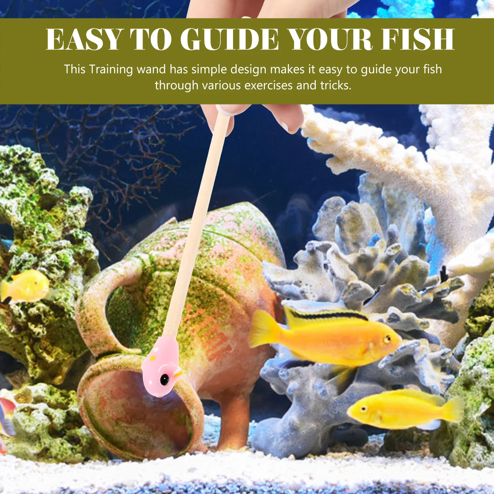 

Aquarium Betta Fish Training Wand Wooden Stick for Keeping Pets Active in Desktop Fish Tank Decorative Training Tool
