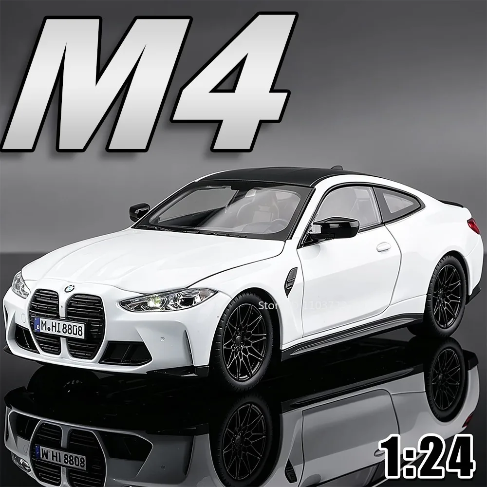 1:24 M4 M3 CS LCI Modell Miniatur-Spielzeugautos Legierung Druckguss Rückziehfunktion Stoßdämpfung Sound Licht Türen zum Öffnen Sammlermodelle