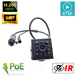 2.8mm wide angle 4K Ultra HD 8MP 5MP IP Camera Indoor P6slite Onvif Mini Small Night Vision IR 940nm POE Camera with audio