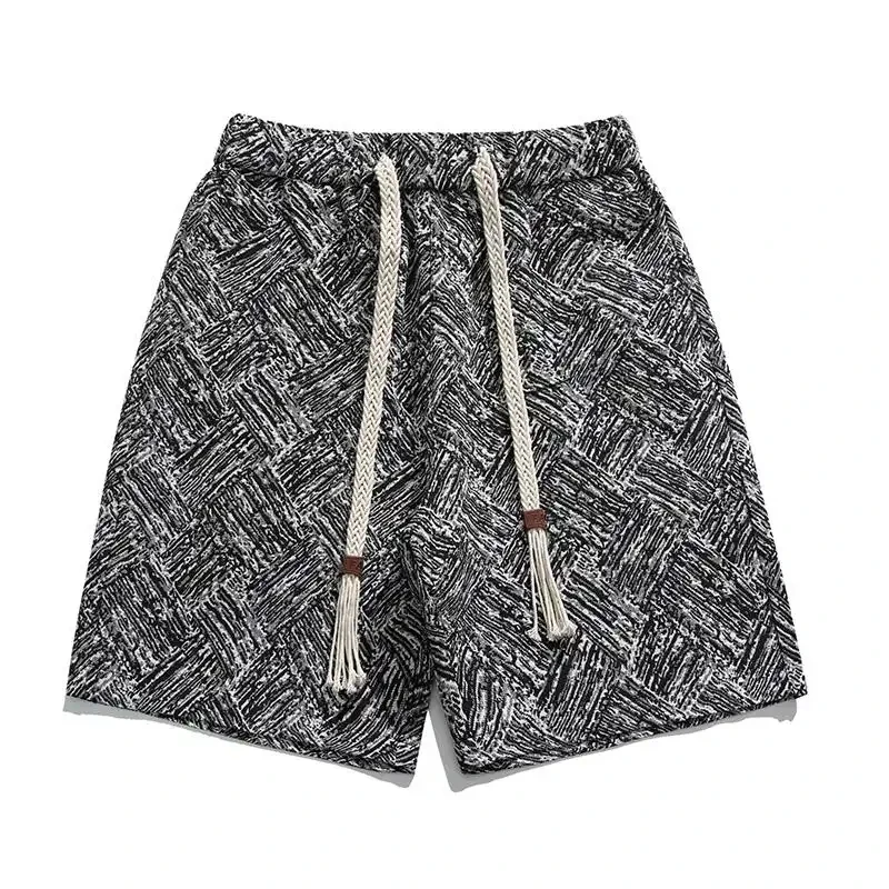 2026 New Style Men's Shorts Ethnic Style Five-Point Jacquard Design Summer Fashion Casual Wear Stylish Loose Breathable Soft Fab