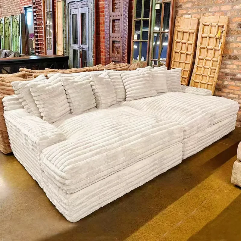 Vacuum Compressed Thick Velvet Sofa Bed Removable Washable Cloud Sofa for Living Room Lazy Furniture