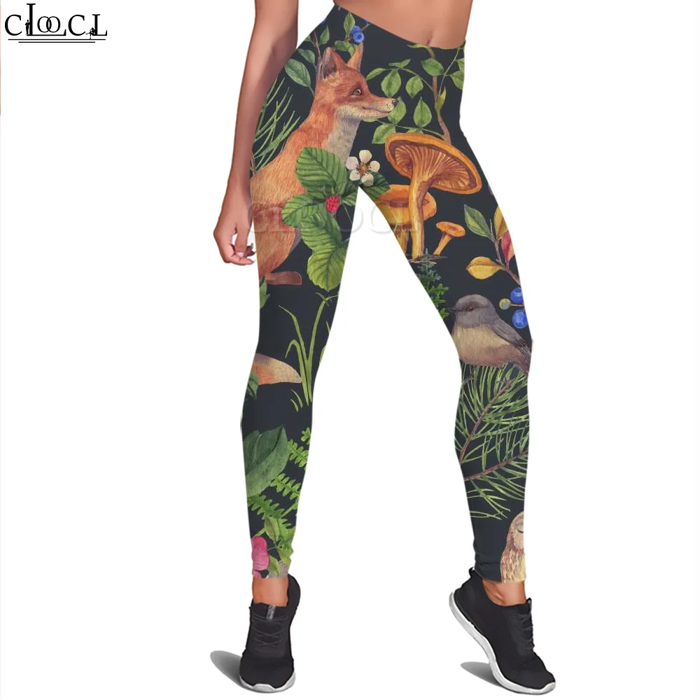 CLOOCL Nuove donne Hawaii Legging Giungla Simpatici animali Modello Pantaloni casual stampati in 3D per pantaloni da yoga elasticizzati per allenamento in palestra femminile