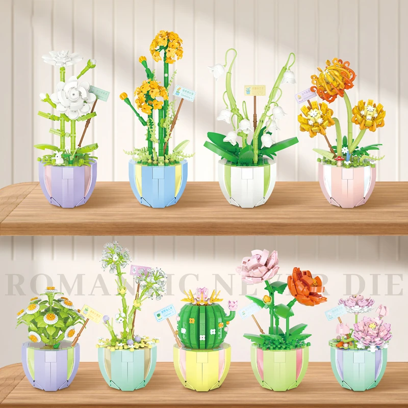 

Flower Bouquet Building Set, Mini Bricks Building Blocks Artificial Flowers, DIY Decor Home,Botanical Collection Building Toys