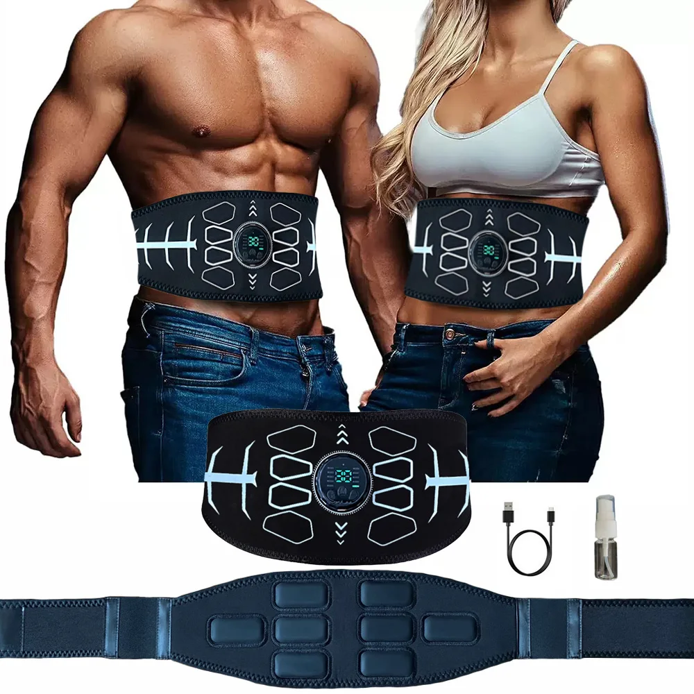 

Abs Trainer EMS Muscle Stimulator Abdominal Toning Belt Muscle Toner 10 Modes 30 Intensities Massage Slimming Fitness Equipment
