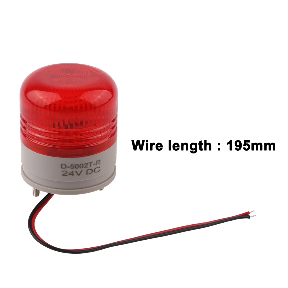 D-5002T Luz de advertencia de señal pequeña Indicador LED Alarma de seguridad Luz intermitente DC 12V 24V AC110V 220V